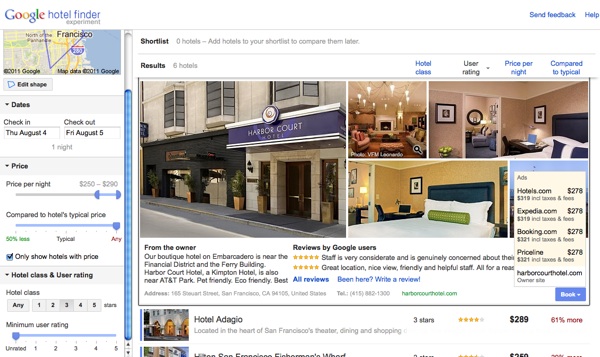 Google Debuts Experimental Hotel Finder Search Tool