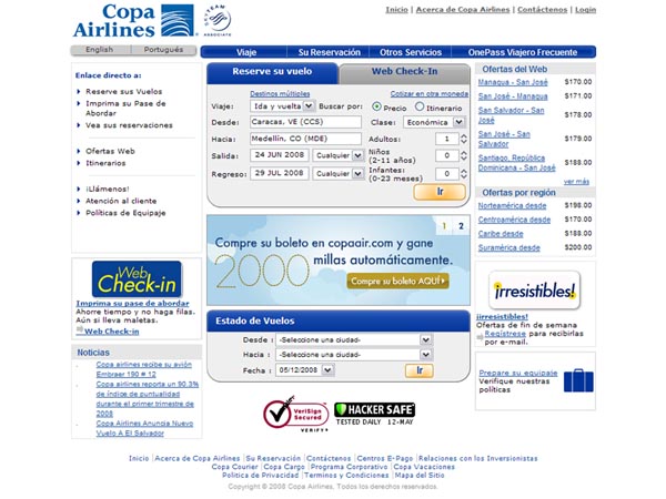 Copa Airlines Launches Mobile Website